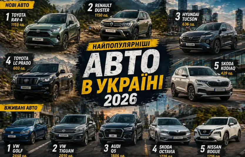 Найпопулярніші SUV в Україні у 2026 році які моделі обирають водії